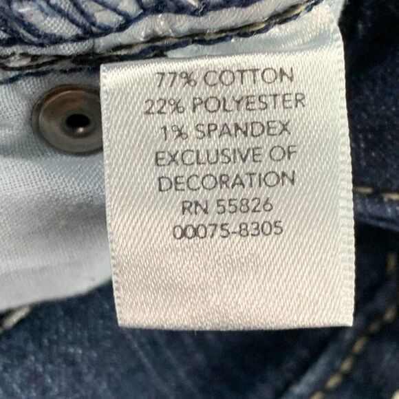 Christopher & Banks Jeans sz 4 Straight Leg Dark Wash Embellished Pockets - Picture 10 of 11